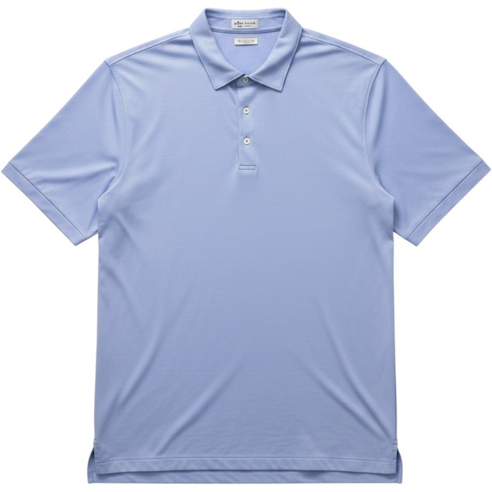 Peter Millar Summer Comfort Golf Polo Shirt Light Blue White Micro Stripe - XXL